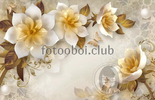 цветы, 3д, 3d, дизайнерские