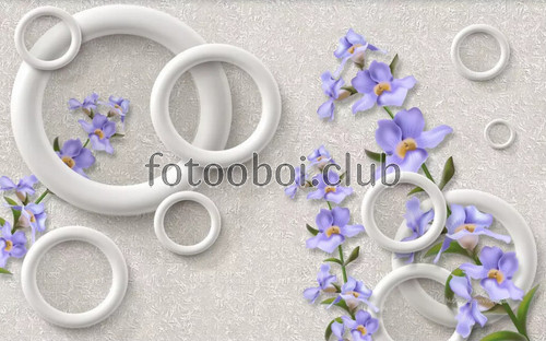 цветы, орхидеи, кольца, 3д, 3d