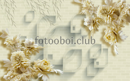 цветок, цветы, пионы, узоры, 3д, 3d